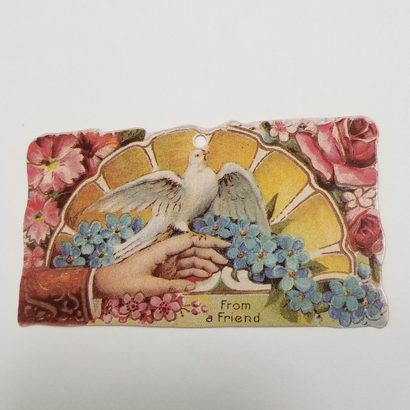 Set Antique Old Print Factory Victorian Die Cut Scrap Paper Easter Tag Ornament - Picture 7 of 12